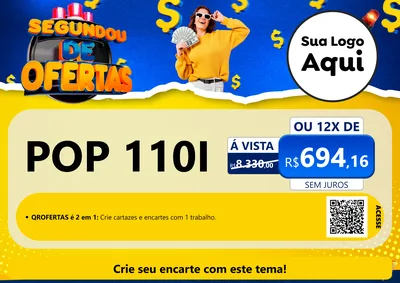 Modelo de Cartaz para Cartaz A4 Horizontal com o tema Segundou de Ofertas para Concessionaria de Motos