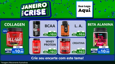 Modelo de TV para TV Horizontal com o tema Janeiro Sem Crise para Suplementos alimentares