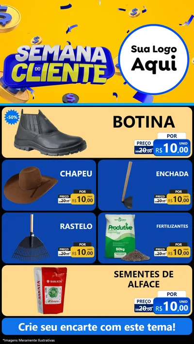 Modelo de TV para TV Vertical com o tema Semana do Cliente para Agropecuária
