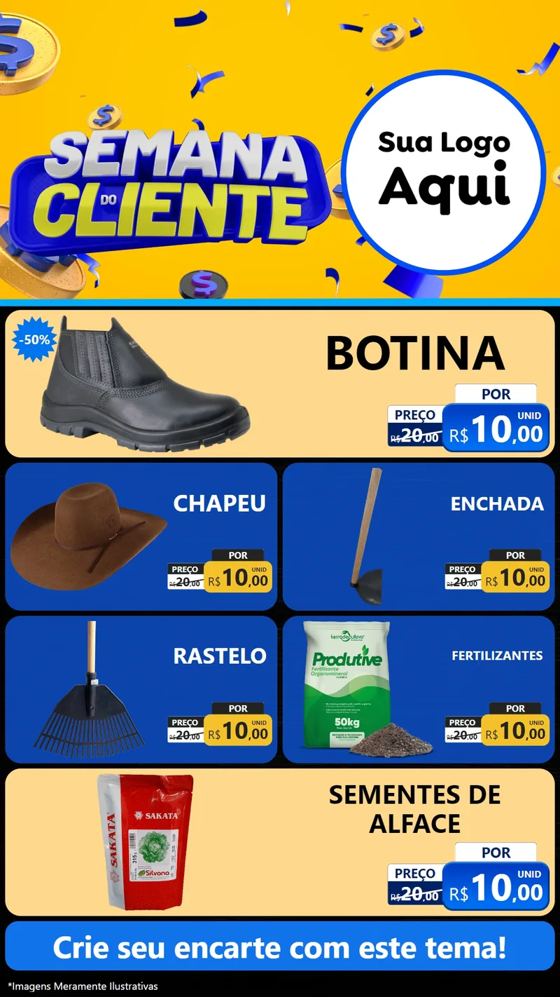 Modelo de TV para TV Vertical com o tema Semana do Cliente para Agropecuária