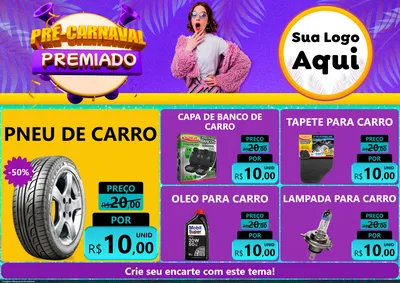 Modelo de Encarte para Encarte A4 Horizontal com o tema Pré-Carnaval Premiado para Auto peças