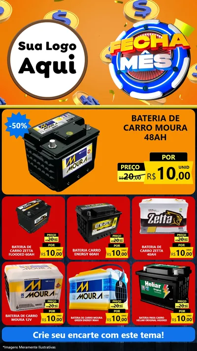 Modelo de Rede Social para Stories com o tema Fecha Mês para Baterias Elétricas