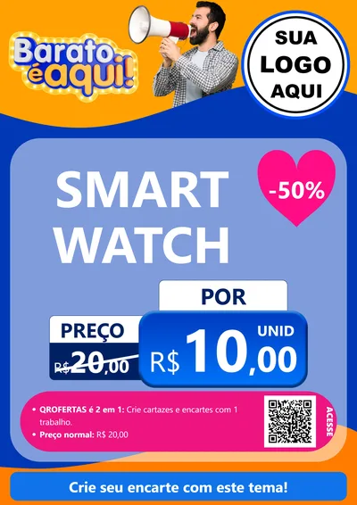 Modelo de Cartaz para Cartaz A4 Vertical com o tema Barato é aqui para Informática