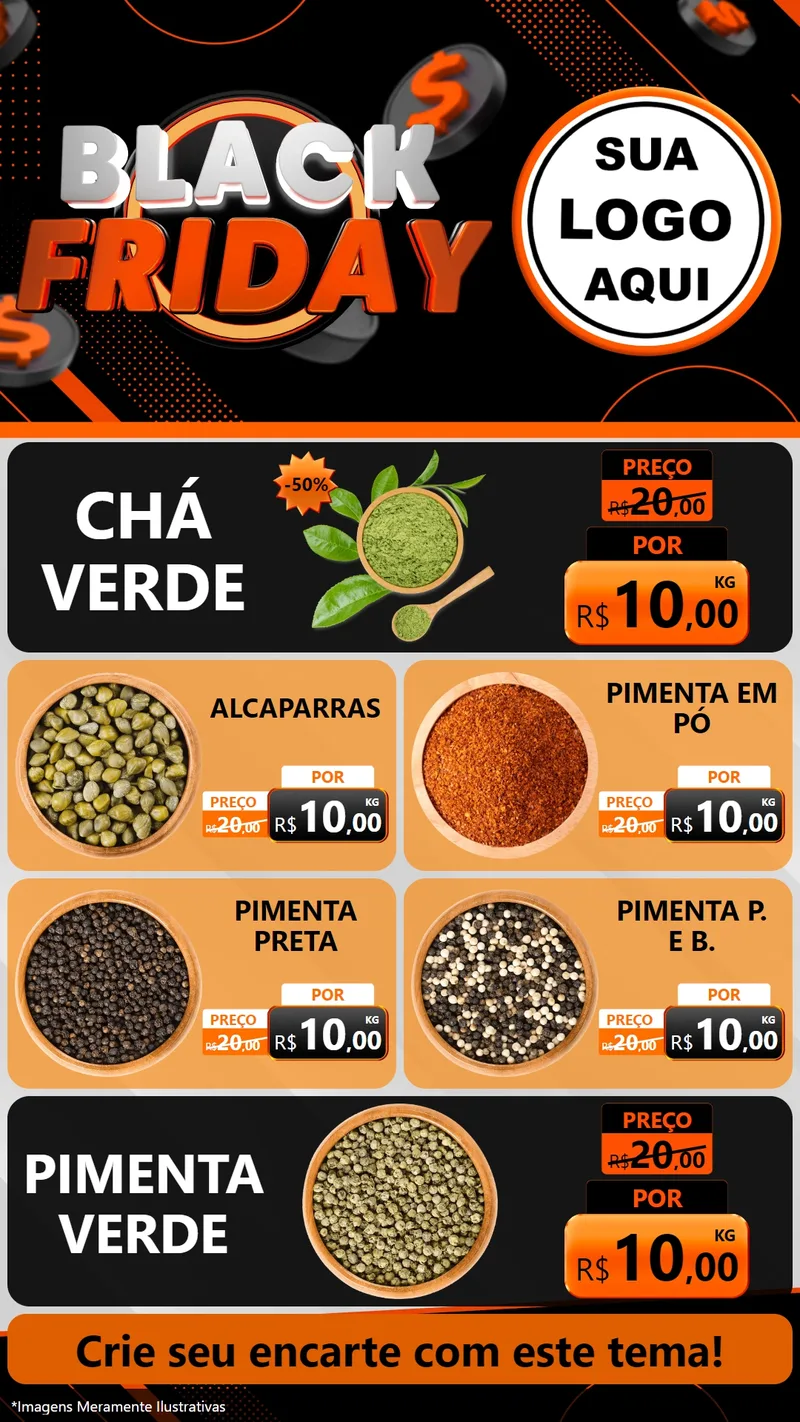 Modelo de TV para TV Vertical com o tema Black Friday para Produtos Naturais
