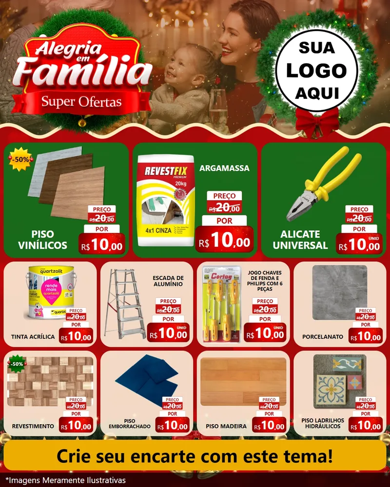 Modelo de Rede Social para Feed Instagram com o tema Alegria Em Família - Super Ofertas para Material para Construção