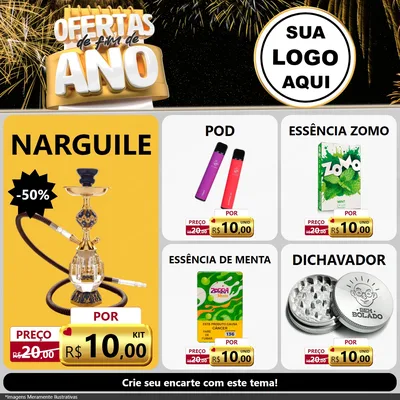 Modelo de Rede Social para Feed Facebook com o tema Ofertas de Fim de Ano para Tabacaria