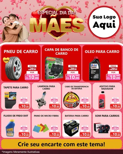 Modelo de Rede Social para Feed Instagram com o tema Especial Dia Das Mães para Auto peças