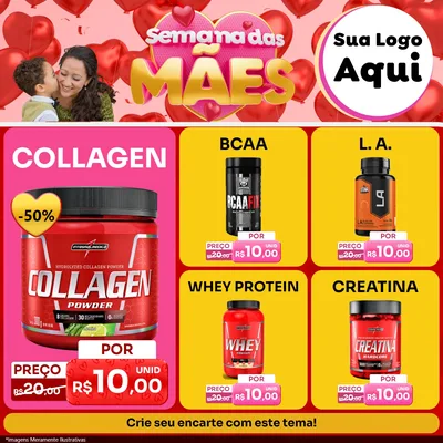 Modelo de Rede Social para Feed Facebook com o tema Semana Das Mães para Suplementos alimentares