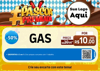 Modelo de Cartaz para Cartaz A4 Horizontal com o tema Páscoa Premiada para Água e gás