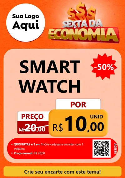 Modelo de Cartaz para Cartaz A4 Vertical com o tema Sexta da Economia para Informática