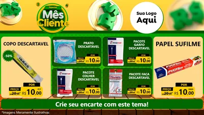 Modelo de TV para TV Horizontal com o tema Especial Mês do Cliente para Embalagens