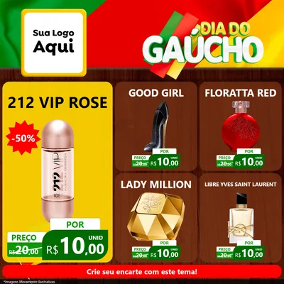 Modelo de Rede Social para Feed Facebook com o tema Dia do Gaúcho para Perfumes