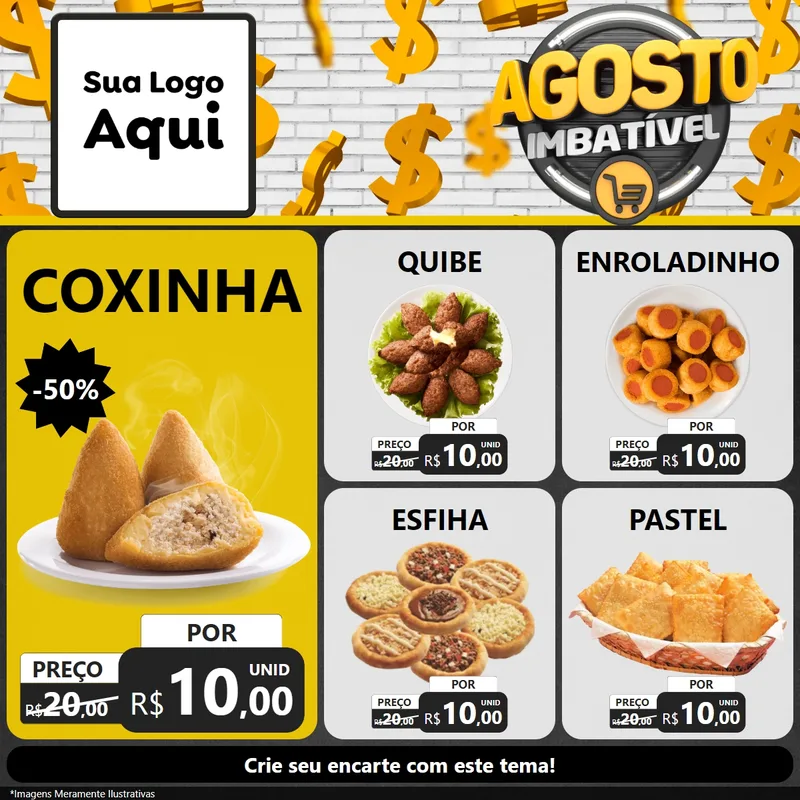 Modelo de Rede Social para Feed Facebook com o tema Agosto imbatível para Salgadaria