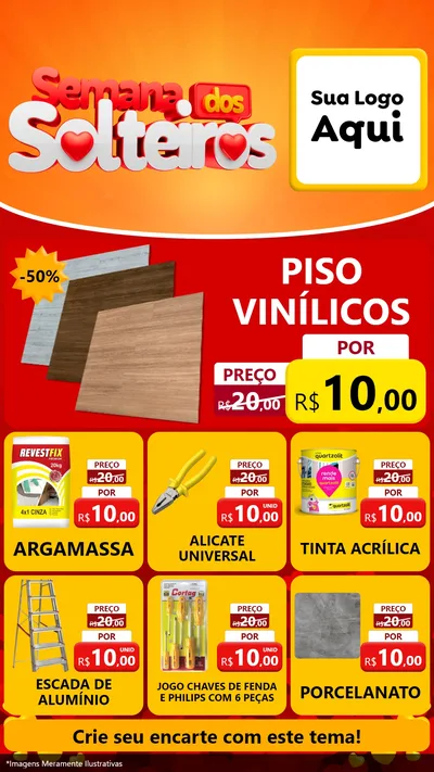 Modelo de Rede Social para Stories com o tema Semana dos Solteiros para Material para Construção