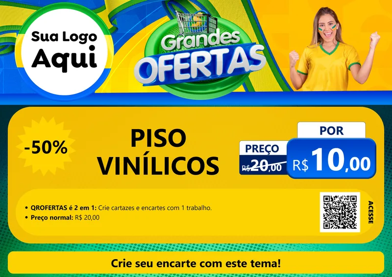 Modelo de Cartaz para Cartaz A4 Horizontal com o tema Grandes Ofertas para Material para Construção