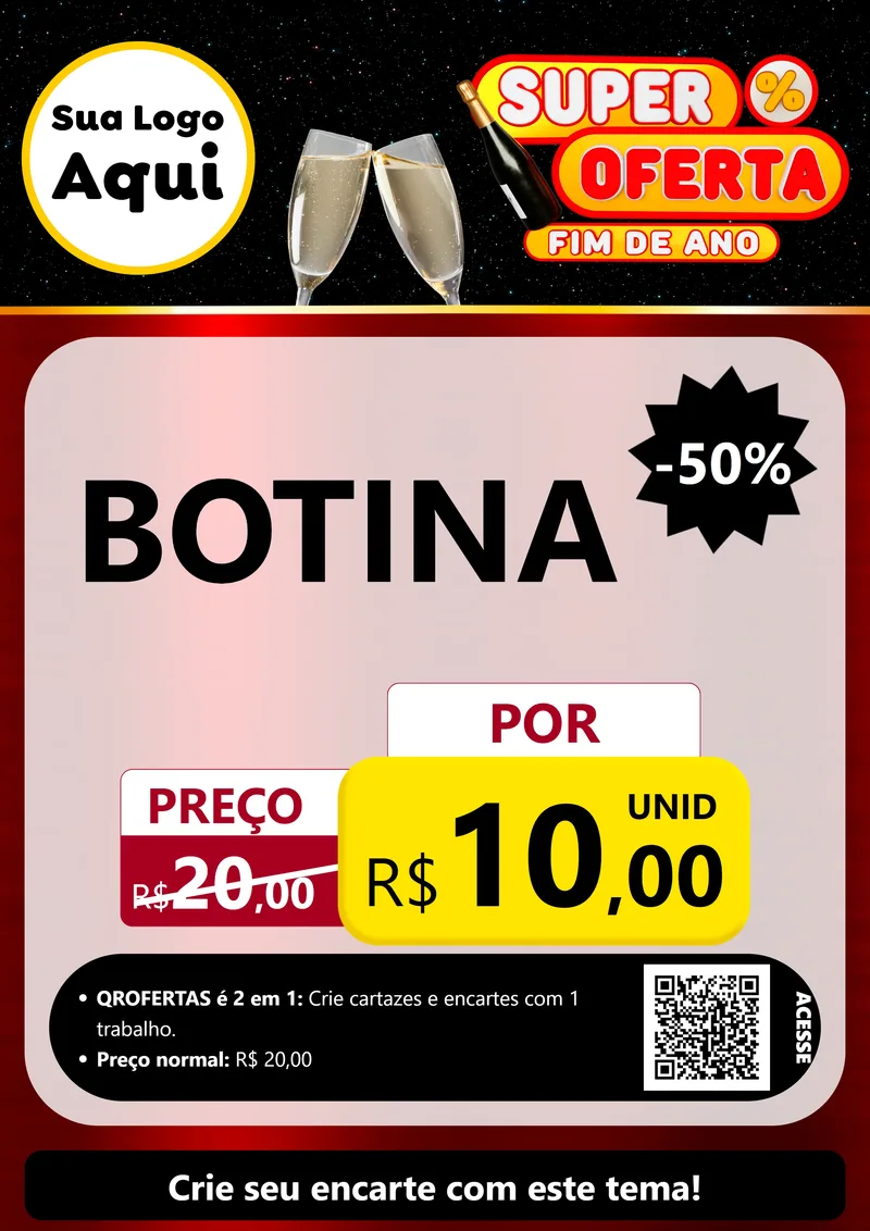 Modelo de Cartaz para Cartaz A4 Vertical com o tema Super Oferta Fim de Ano para Agropecuária