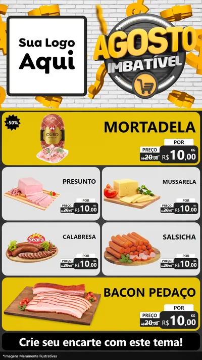 Modelo de TV para TV Vertical com o tema Agosto imbatível para Frios e Laticínios