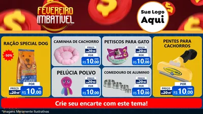 Modelo de TV para TV Horizontal com o tema Fevereiro Imbatível para Pet Shop
