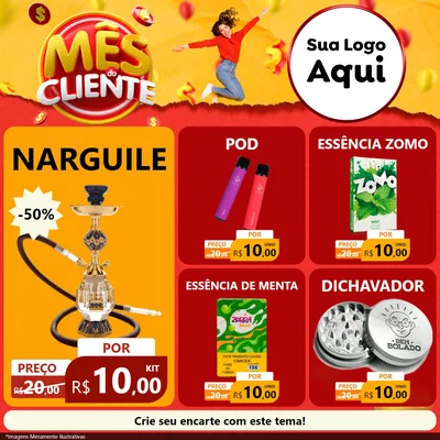 Modelo de Rede Social para Feed Facebook com o tema Mês do Cliente para Tabacaria