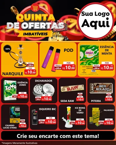 Modelo de Rede Social para Feed Instagram com o tema Quinta de Ofertas Imbatíveis para Tabacaria