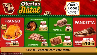 Modelo de TV para TV Horizontal com o tema Ofertas de Natal para Assados