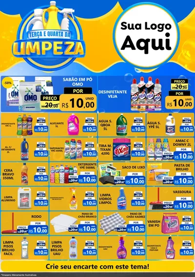 Modelo de Encarte para Encarte A4 Vertical com o tema Terça e Quarta da Limpeza para Produtos de Limpeza