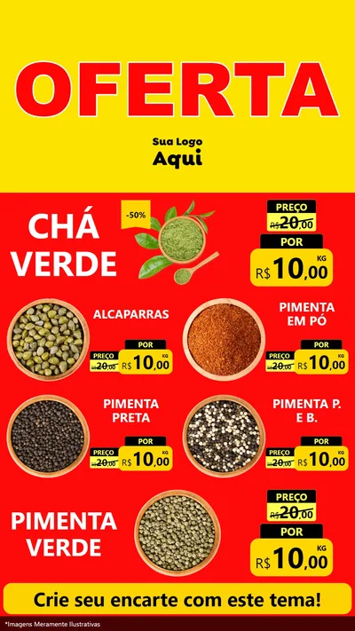 Modelo de TV para TV Vertical com o tema OFERTA - Vermelho Cartaz para Produtos Naturais