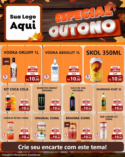 Modelo de Rede Social para Feed Instagram com o tema Especial Outono para Distribuidora de bebidas