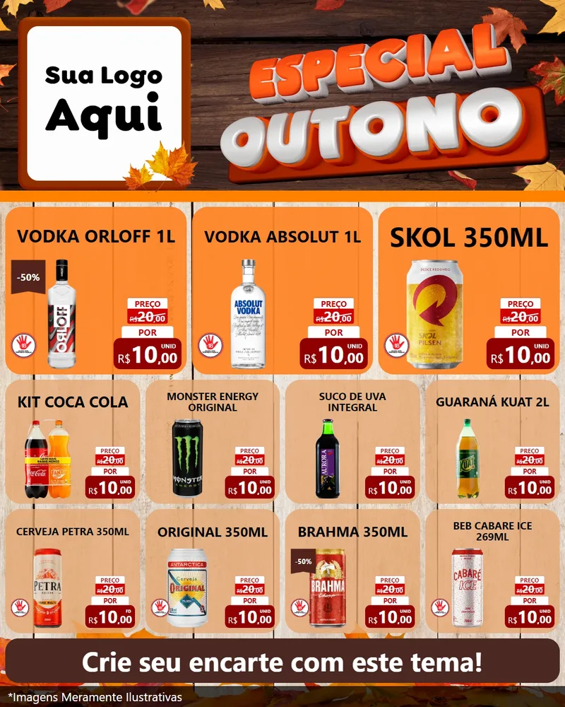 Modelo de Rede Social para Feed Instagram com o tema Especial Outono para Distribuidora de bebidas