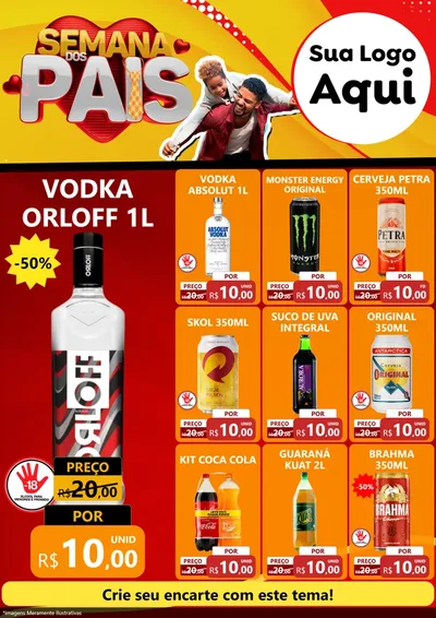 Modelo de Encarte para Encarte A4 Vertical com o tema Semana Dos Pais para Distribuidora de bebidas