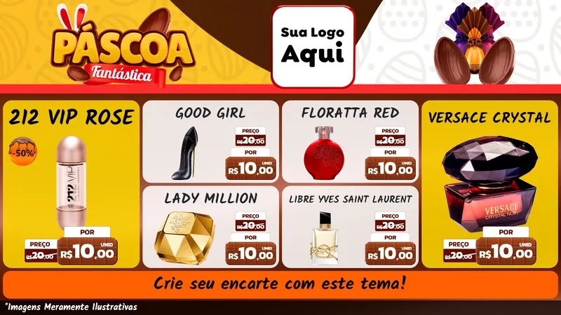 Modelo de TV para TV Horizontal com o tema Páscoa Fantástica para Perfumes