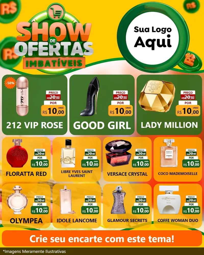 Modelo de Rede Social para Feed Instagram com o tema Show de Ofertas Imbatíveis para Perfumes