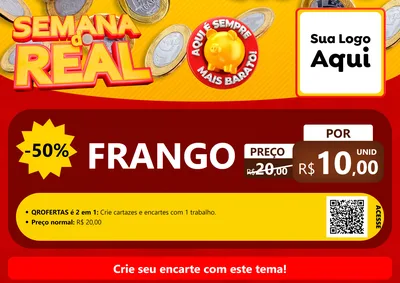 Modelo de Cartaz para Cartaz A4 Horizontal com o tema Semana do Real para Assados