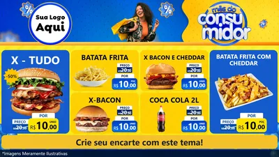 Modelo de TV para TV Horizontal com o tema Mês do Consumidor para Hamburgueria