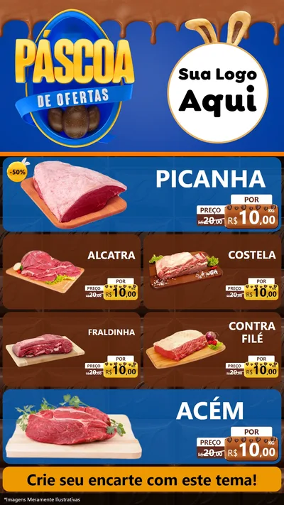 Modelo de TV para TV Vertical com o tema Páscoa de Ofertas para Açougue