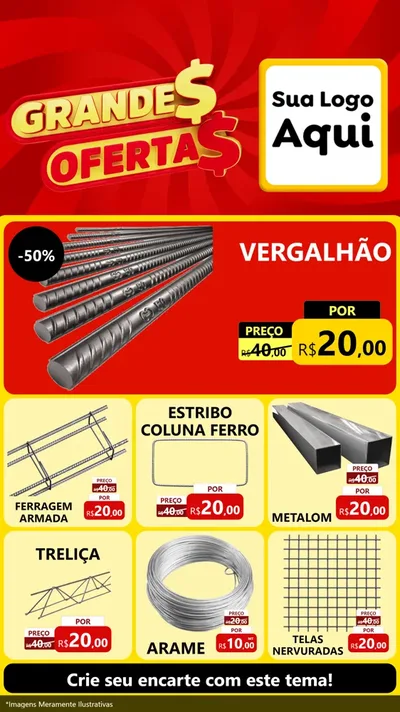 Modelo de Rede Social para Stories com o tema Grandes Ofertas para Ferragens