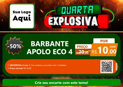 Modelo de Cartaz para Cartaz A4 Horizontal com o tema Quarta Explosiva para Armarinho e Aviamentos