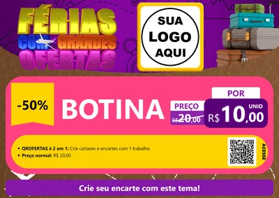 Modelo de Cartaz para Cartaz A4 Horizontal com o tema Férias com Grandes Ofertas para Agropecuária