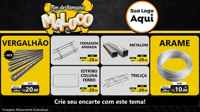 Modelo de TV para TV Horizontal com o tema Fim de Semana Maluco para Ferragens
