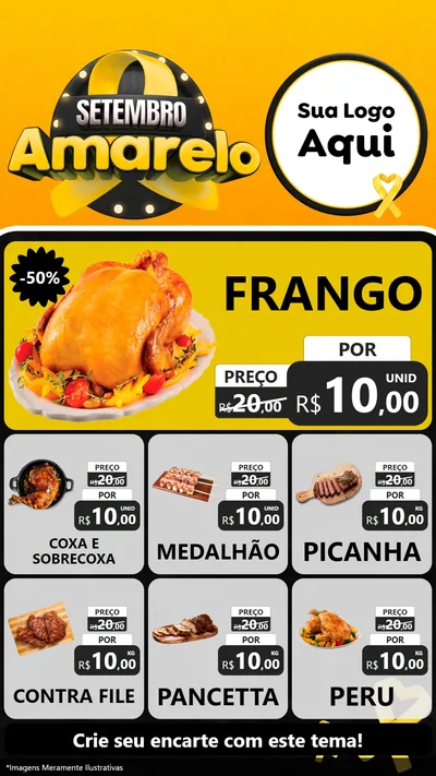Modelo de Rede Social para Stories com o tema Setembro Amarelo para Assados