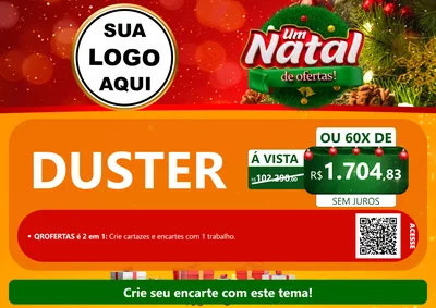 Modelo de Cartaz para Cartaz A4 Horizontal com o tema Um Natal de Ofertas para Concessionaria de Carros