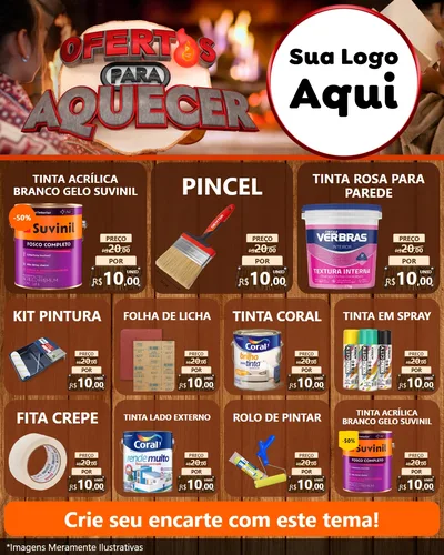 Modelo de Rede Social para Feed Instagram com o tema Ofertas Para Aquecer para Tintas e Ferramentas