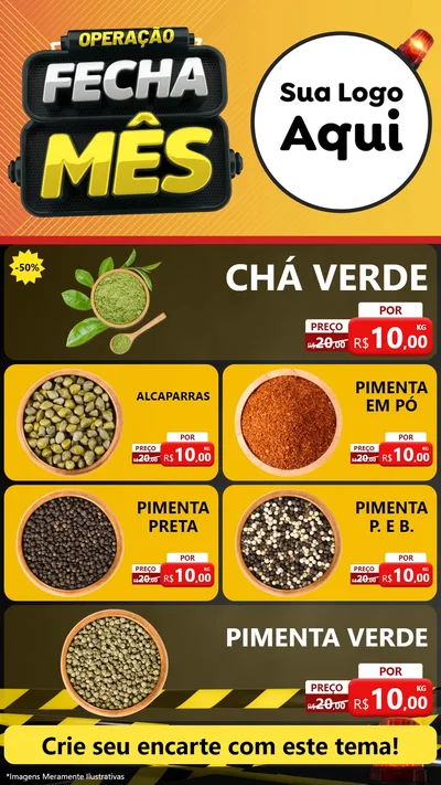 Modelo de TV para TV Vertical com o tema Operação Fecha Mês para Produtos Naturais