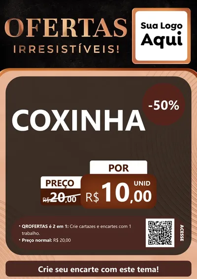 Modelo de Cartaz para Cartaz A4 Vertical com o tema Ofertas Irresistíveis! para Salgadaria
