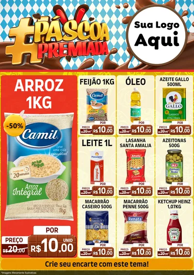 Modelo de Encarte para Encarte A4 Vertical com o tema Páscoa Premiada para Supermercado