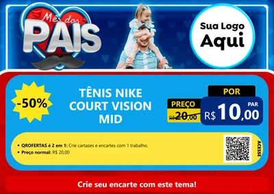 Modelo de Cartaz para Cartaz A4 Horizontal com o tema Mês Dos Pais para Calçados