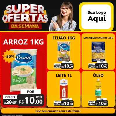 Modelo de Rede Social para Feed Facebook com o tema Super Ofertas da Semana para Supermercado