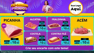 Modelo de TV para TV Horizontal com o tema Pré-Carnaval Premiado para Açougue