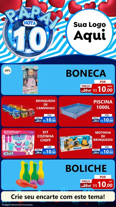 Modelo de TV para TV Vertical com o tema Papai Nota 10 para Brinquedos