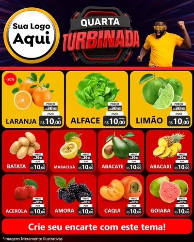 Modelo de Rede Social para Feed Instagram com o tema Quarta Turbinada para Hortifrúti